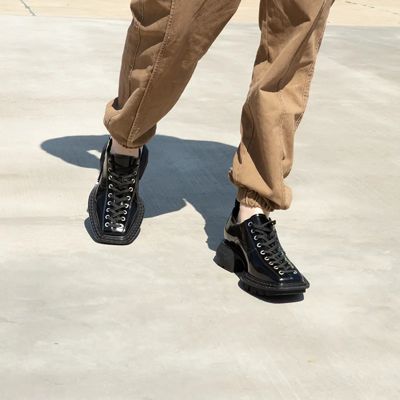 Yipinfanfan Dress Shoes Men Mid Top Black-6
