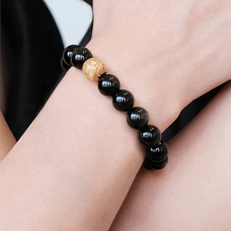 CIROCCO Gold Sheen Obsidian Bracelets Unisex Good Luck-6