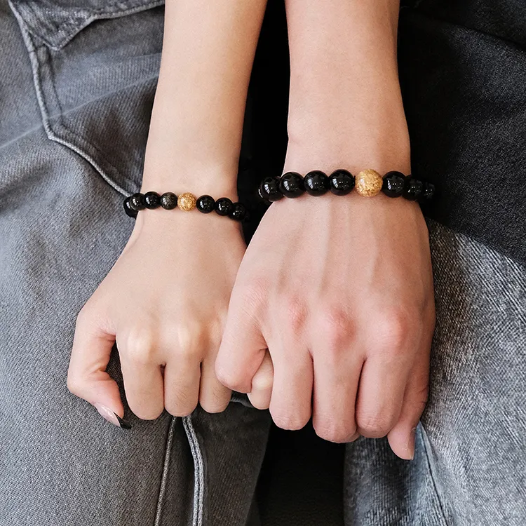 CIROCCO Gold Sheen Obsidian Bracelets Unisex Good Luck-2