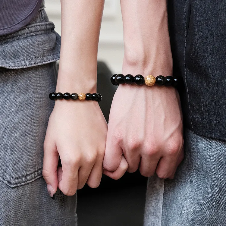 CIROCCO Gold Sheen Obsidian Bracelets Unisex Good Luck-9