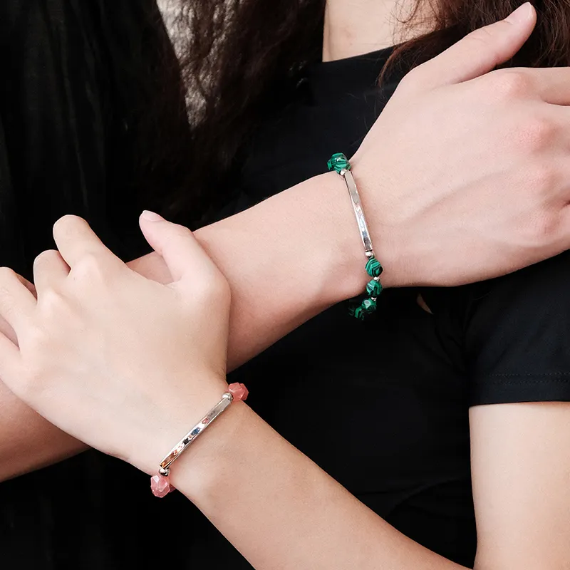CIROCCO Malachite Watermelon Crystal Bracelets Unisex Good Luck-2