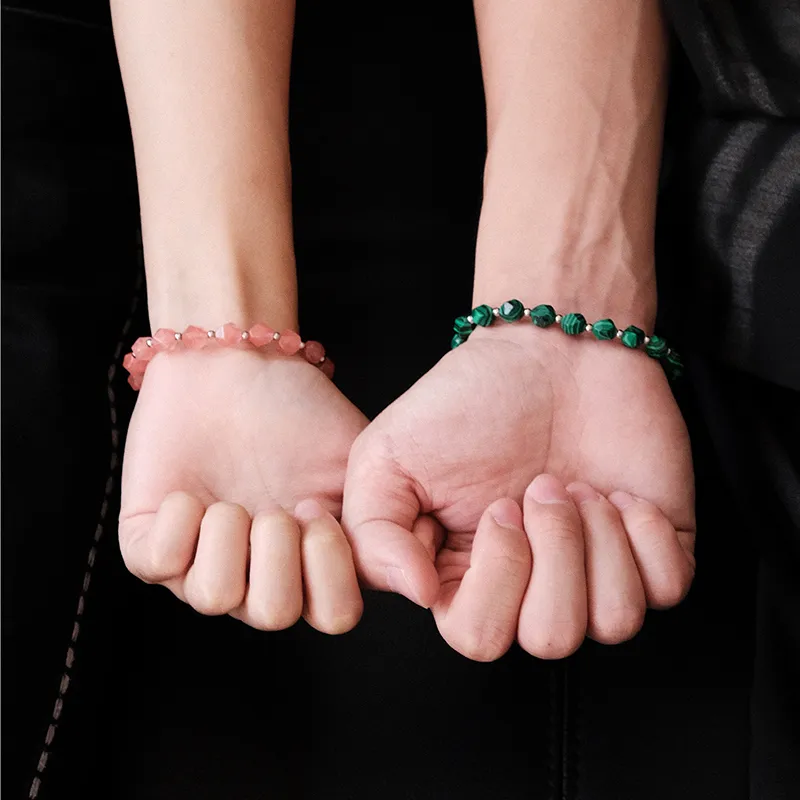 CIROCCO Malachite Watermelon Crystal Bracelets Unisex Good Luck-8