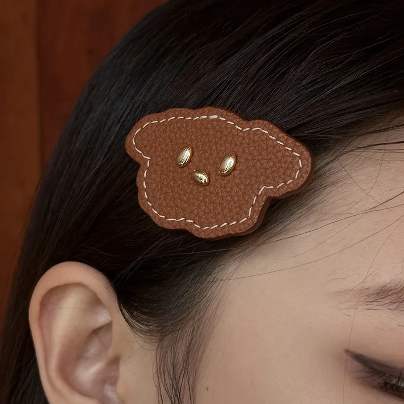 MARSEVEN Top Grain Cow Leather Hair Clips Women's-1