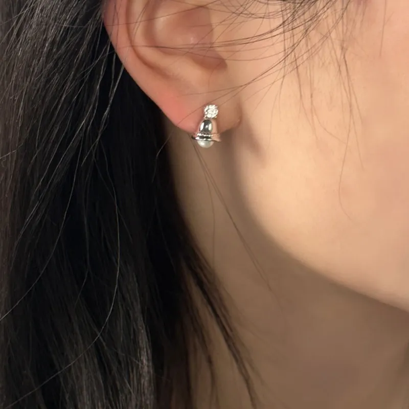 MARSEVEN 925 Silver Plated In 18K White Gold Earrings Women's-2