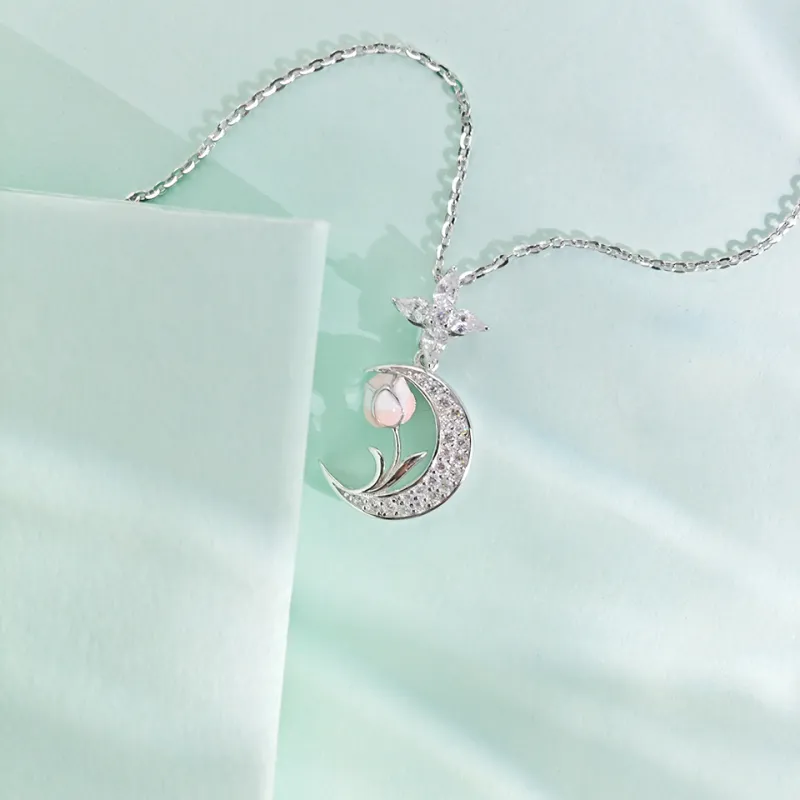 WANBAOYUANZHUBAO 925 Sterling Silver Necklaces Women's-4