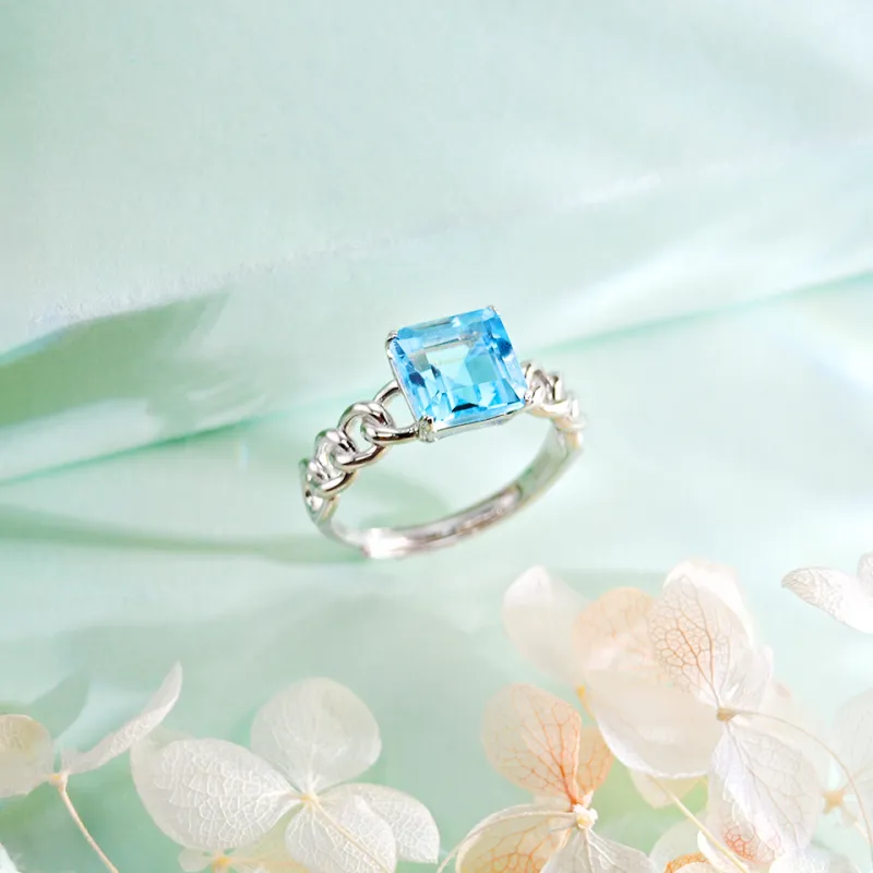 WANBAOYUANZHUBAO Topaz Rings Women's-2