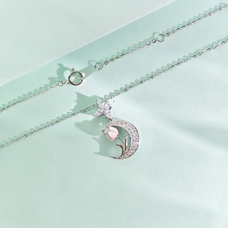 WANBAOYUANZHUBAO 925 Sterling Silver Necklaces Women's-3