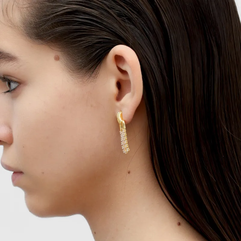 RSNY Gold Plated Copper Stud Earrings Women's-1