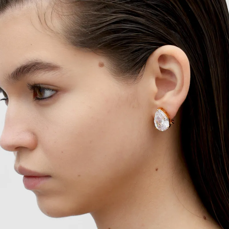 RSNY Gold Plated Copper Stud Earrings Women's-1