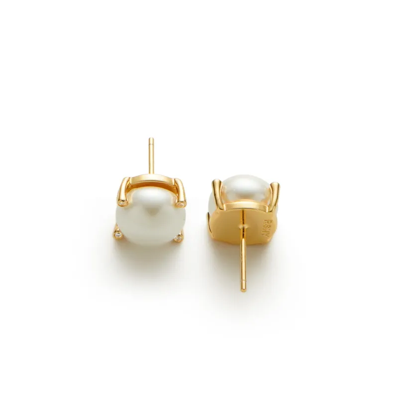 RSNY Gold Plated Copper Stud Earrings Women's-3
