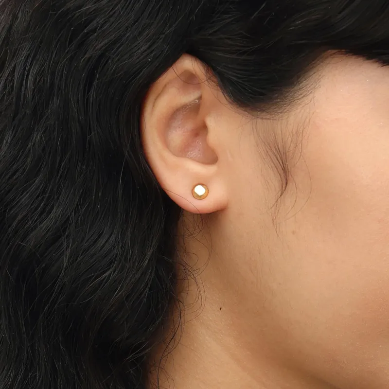 RSNY Gold Plated Copper Stud Earrings Women's-3