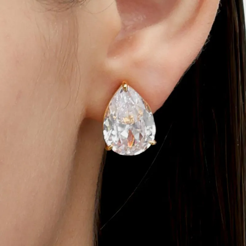RSNY Gold Plated Copper Stud Earrings Women's-4