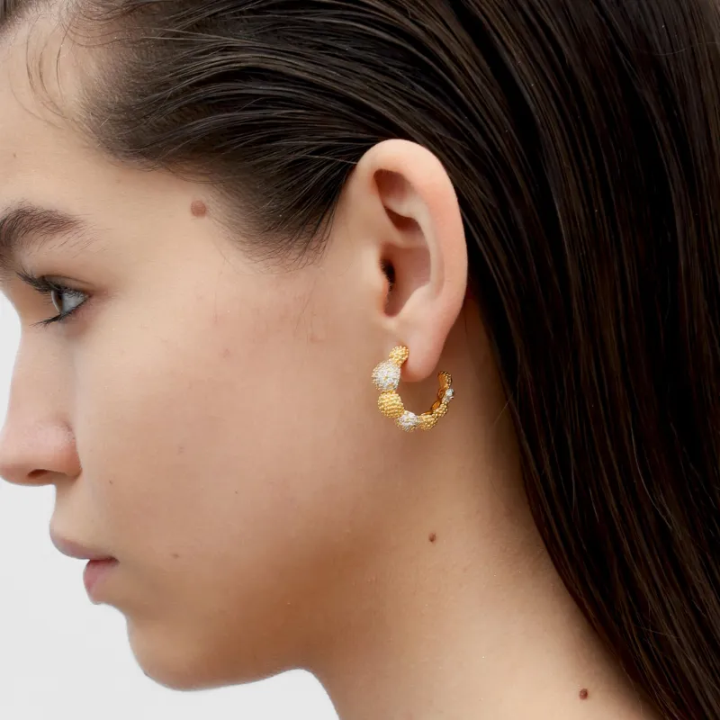 RSNY Gold Plated Copper Stud Earrings Women's-1
