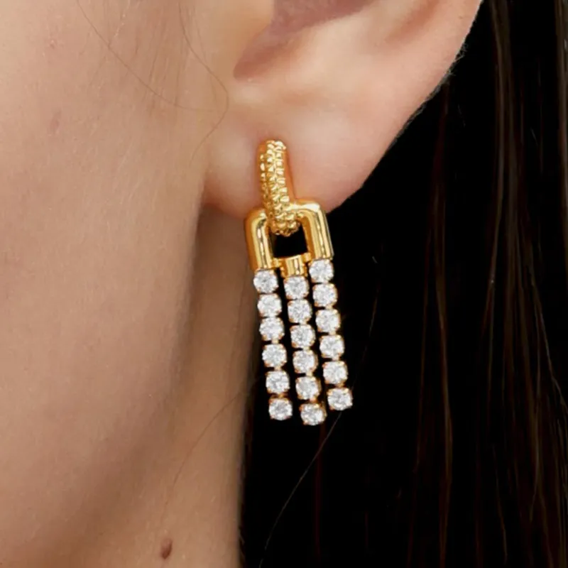 RSNY Gold Plated Copper Stud Earrings Women's-4