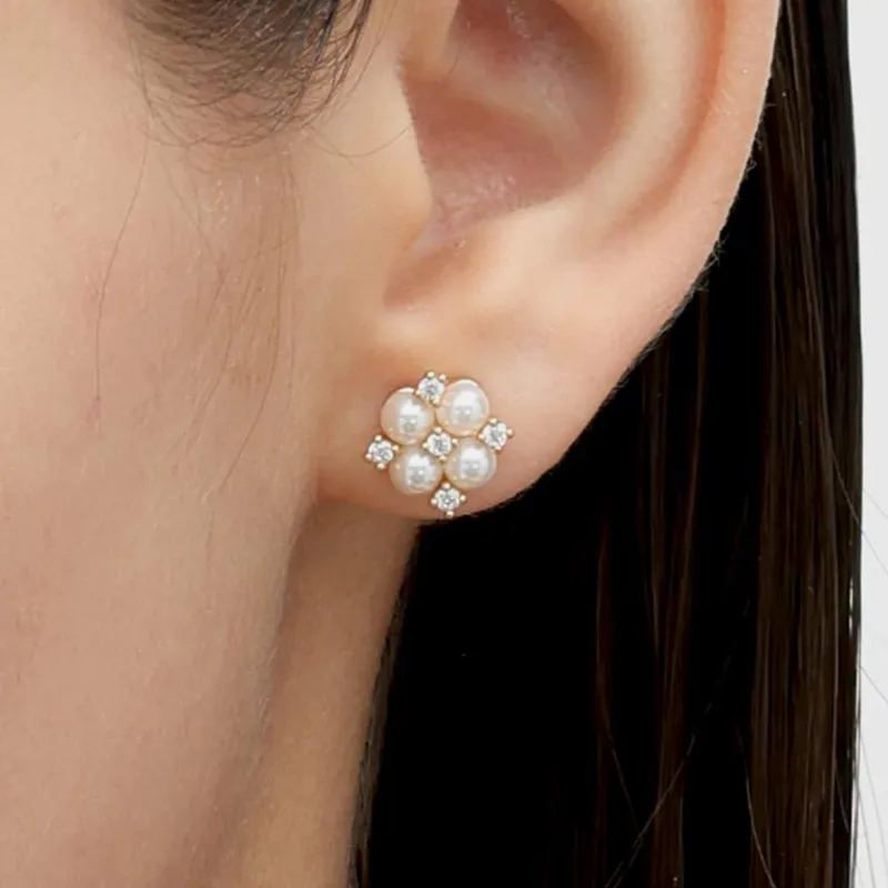 RSNY Gold Plated Copper Stud Earrings Women's-2