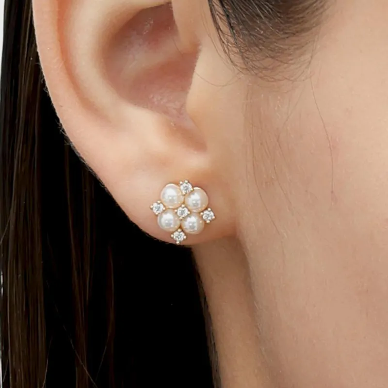 RSNY Gold Plated Copper Stud Earrings Women's-1