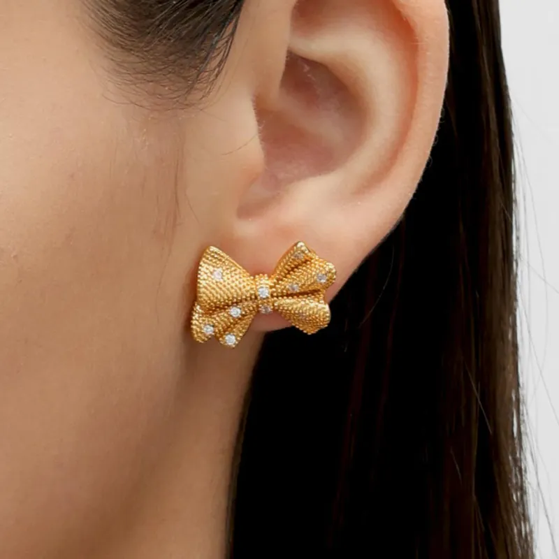 RSNY Gold Plated Copper Stud Earrings Women's-3