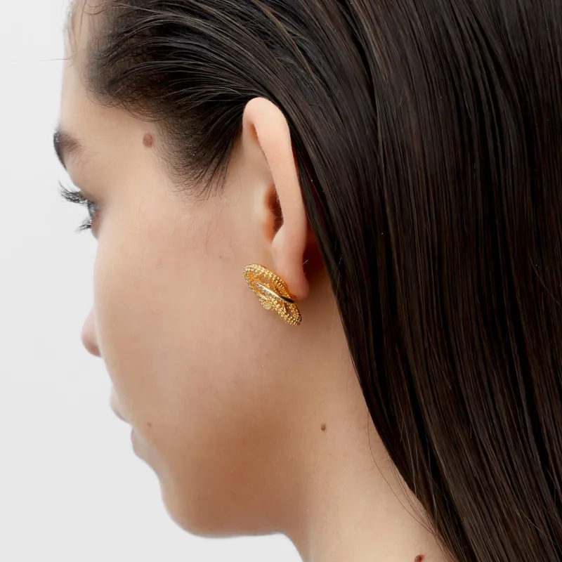 RSNY Gold Plated Copper Stud Earrings Women's-3