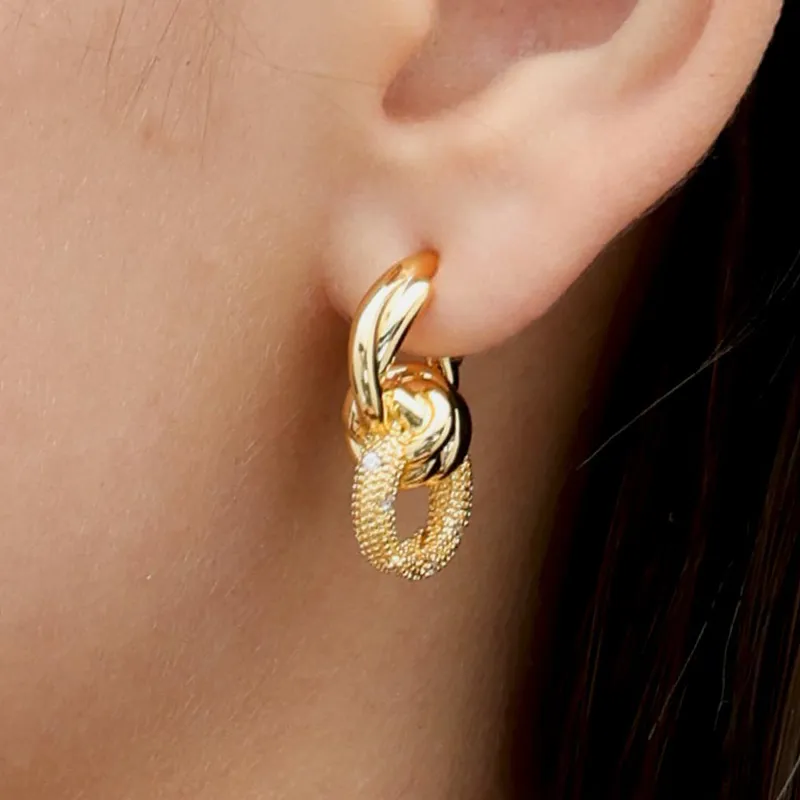 RSNY Gold Plated Copper Stud Earrings Women's-2