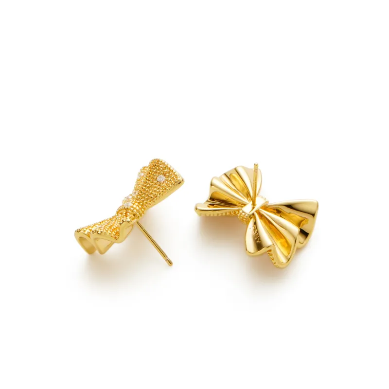 RSNY Gold Plated Copper Stud Earrings Women's-5