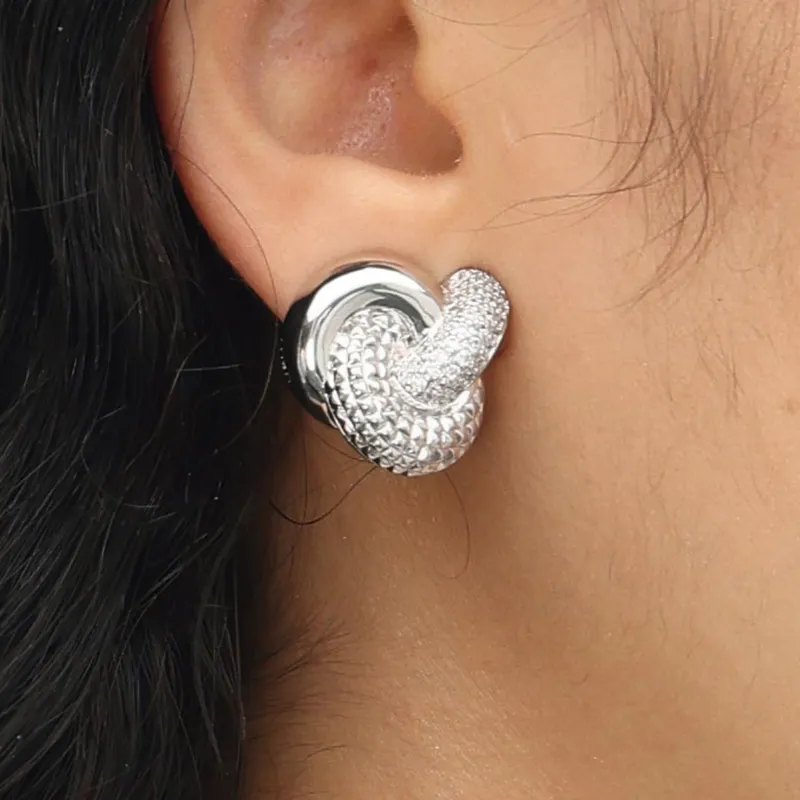 RSNY Gold Plated Copper Stud Earrings Women's-5