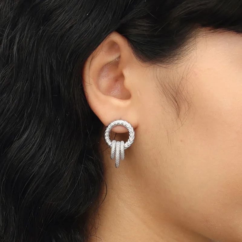 RSNY Gold Plated Copper Stud Earrings Women's-3