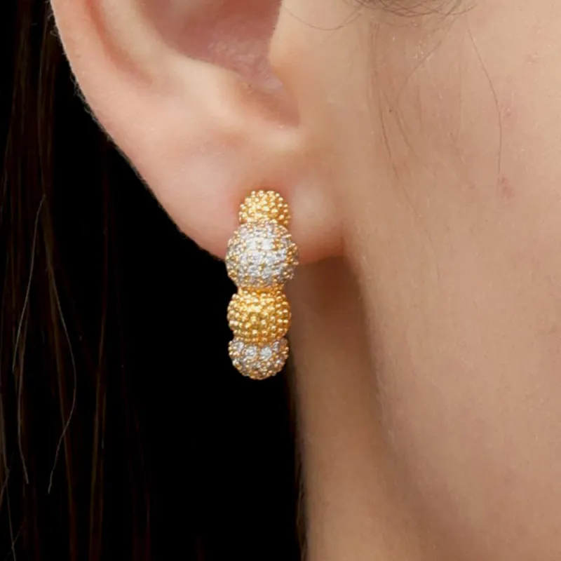 RSNY Gold Plated Copper Stud Earrings Women's-2