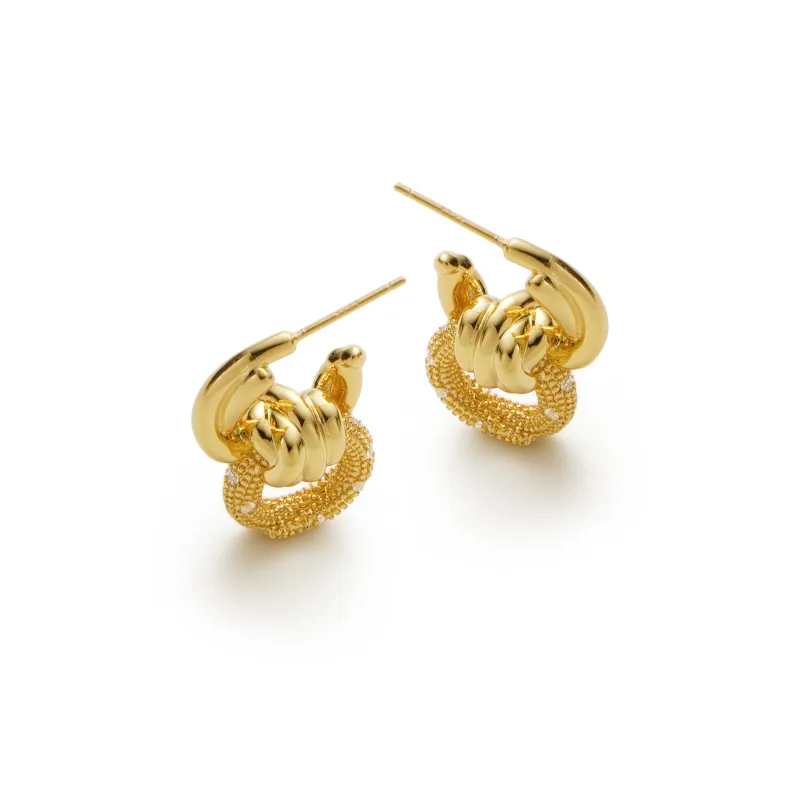 RSNY Gold Plated Copper Stud Earrings Women's-4