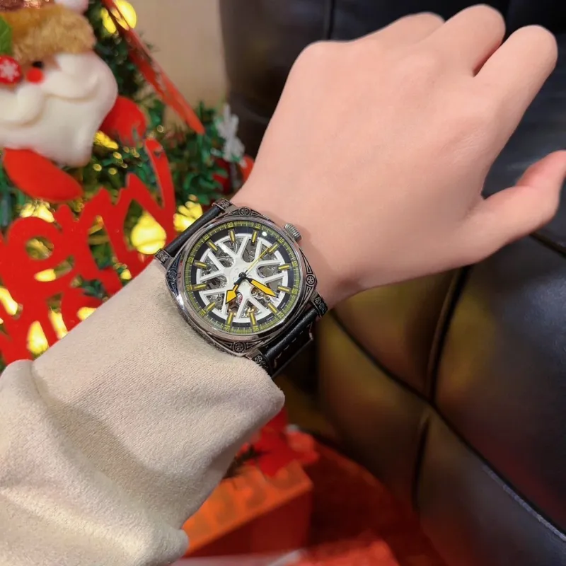 BOUX Brogues Cut Out Collection Automatic Mechanical Movement Watch Men's Watches Cut Out Dial-2