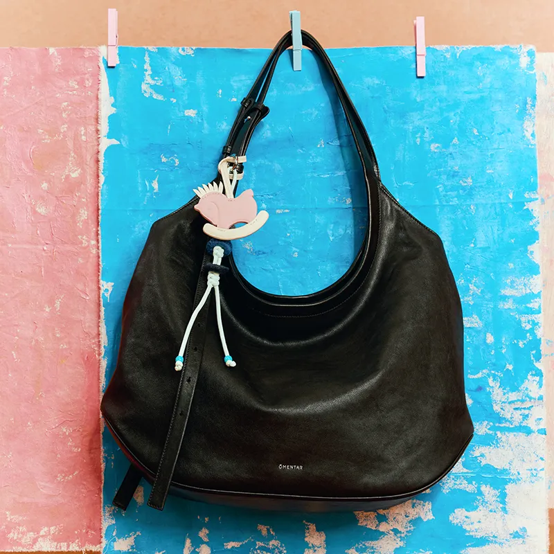 Omentar Cow Head Leather Shoulder Bag Regular Women's Black/Brown/Rubbed Brown-1