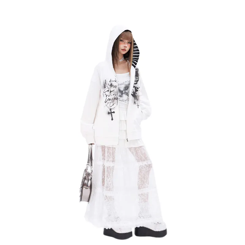 A11·N22 Casual Long Skirts Women's White-3