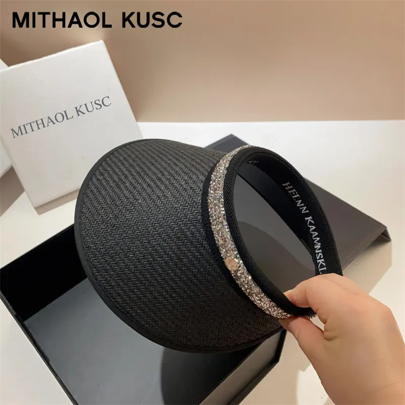 MITHAOL KUSC Straw Woven Sun Protection Hats Women's-2