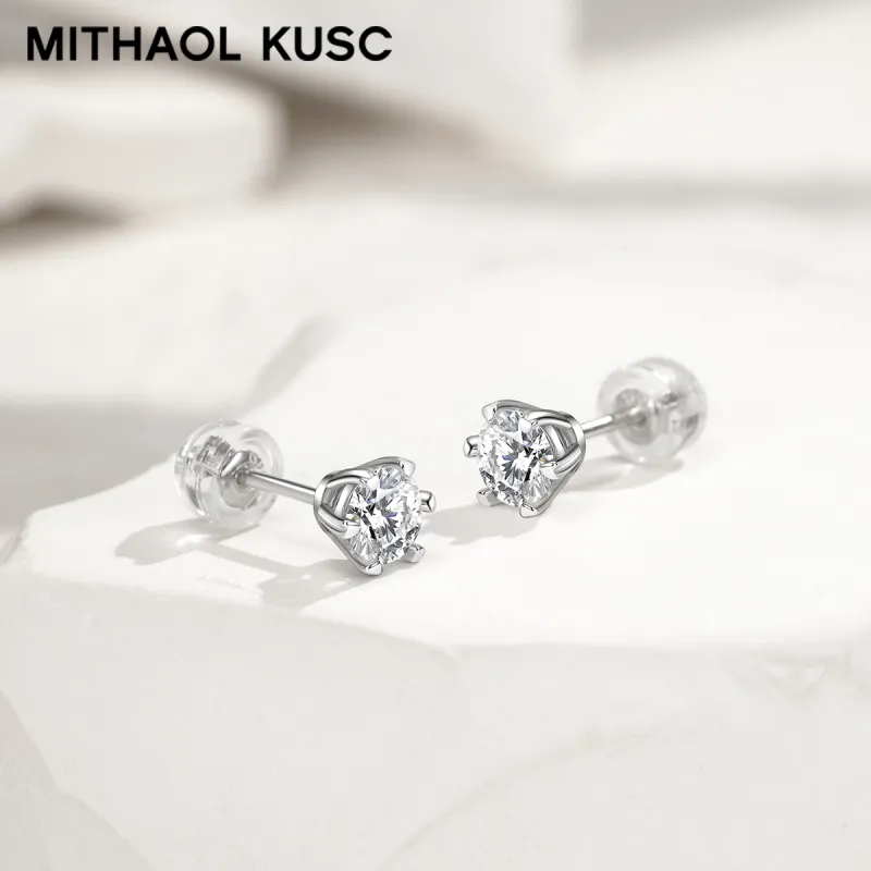 MITHAOL KUSC 18K Gold Plated Silver Stud Earrings Women's-1