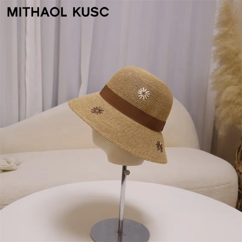 MITHAOL KUSC Straw Woven Bucket Hats Women's-5