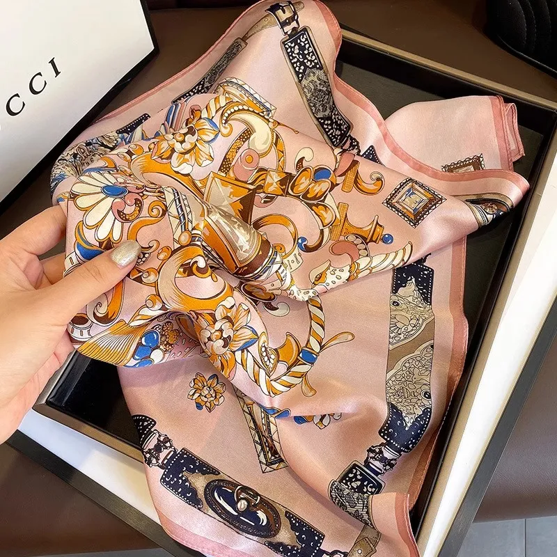 MITHAOL KUSC 100% Mulberry Silk Silk Scarves Women's Gemstone Pink-2