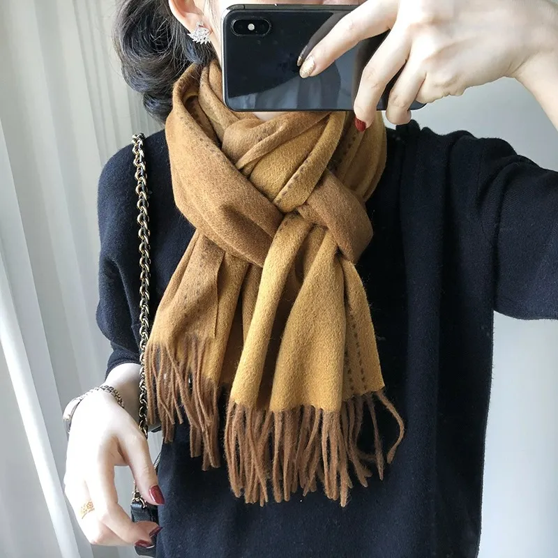 MITHAOL KUSC 100% Wool Knit Scarves Women's-8