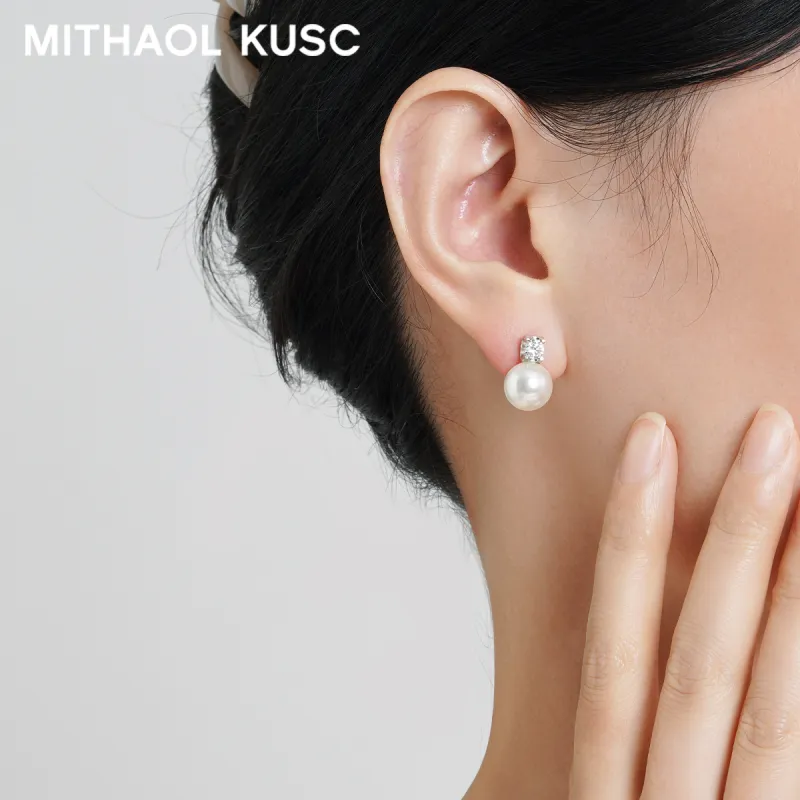 MITHAOL KUSC Zircon Shell Beads Stud Earrings Women's-1