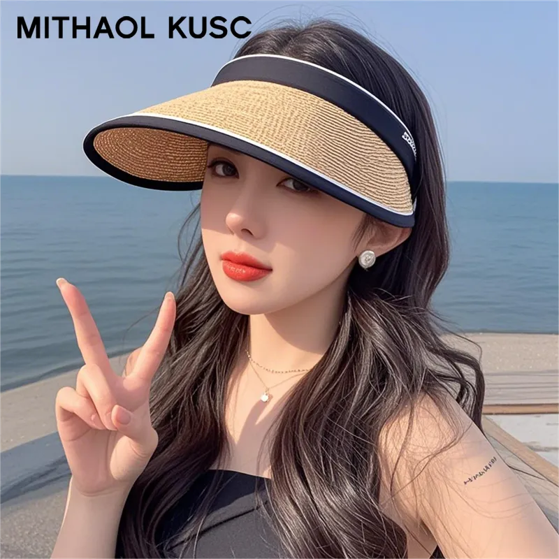 MITHAOL KUSC Straw Woven Sun Protection Hats Women's-6