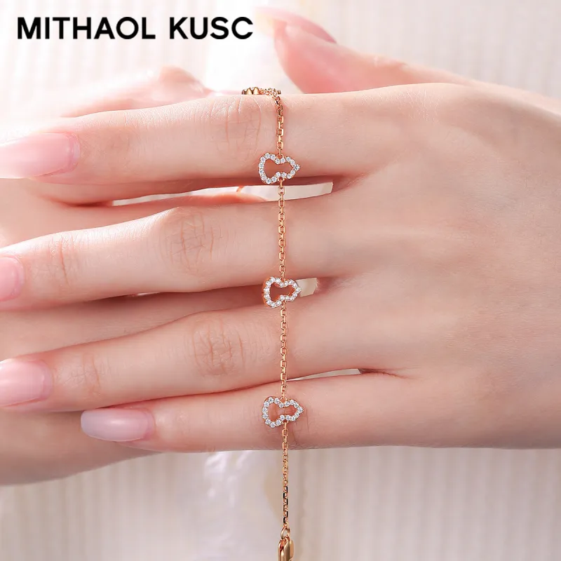 MITHAOL KUSC 925 Silver Plated With 18K Gold Necklaces Women's-2