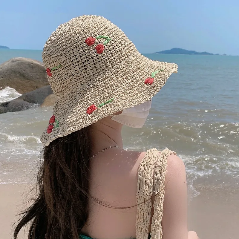 MITHAOL KUSC Straw Woven Bucket Hats Women's-3