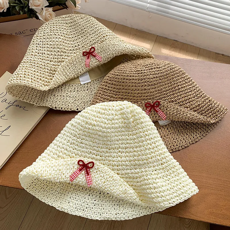 MITHAOL KUSC Straw Woven Bucket Hats Women's-3