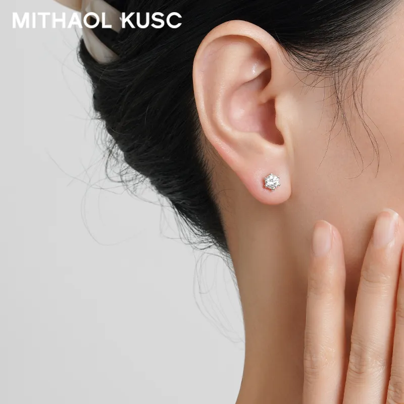 MITHAOL KUSC 18K Gold Plated Silver Stud Earrings Women's-2
