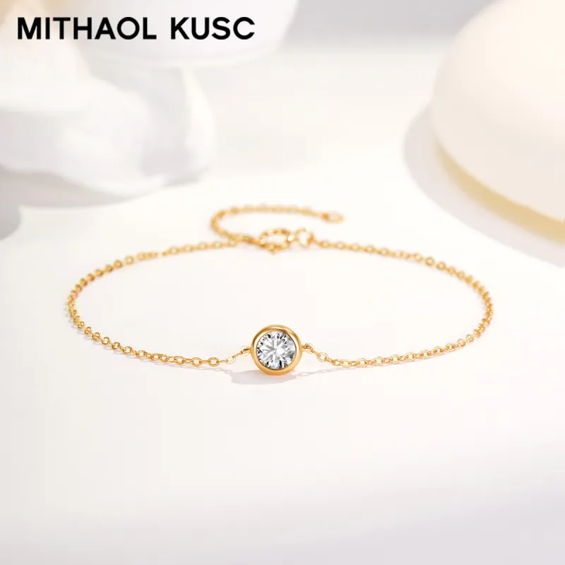 MITHAOL KUSC S925 Silver Plated With 18K Gold Bracelets Women's-4