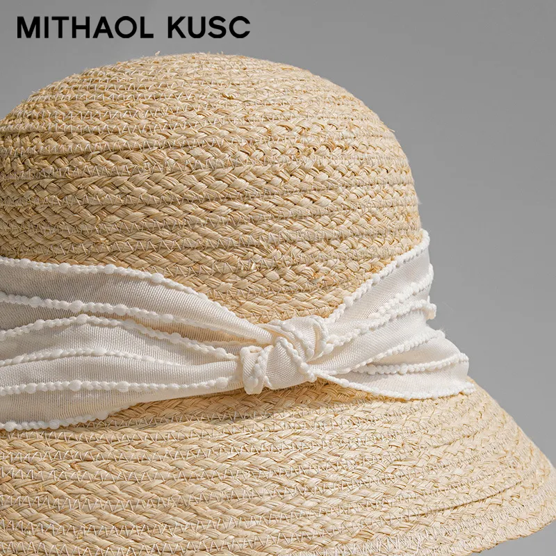 MITHAOL KUSC Raffia Bucket Hats Women's-5