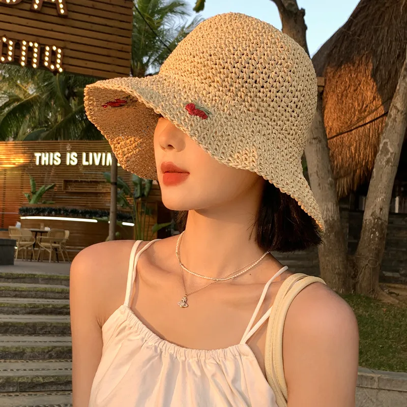 MITHAOL KUSC Straw Woven Bucket Hats Women's-6