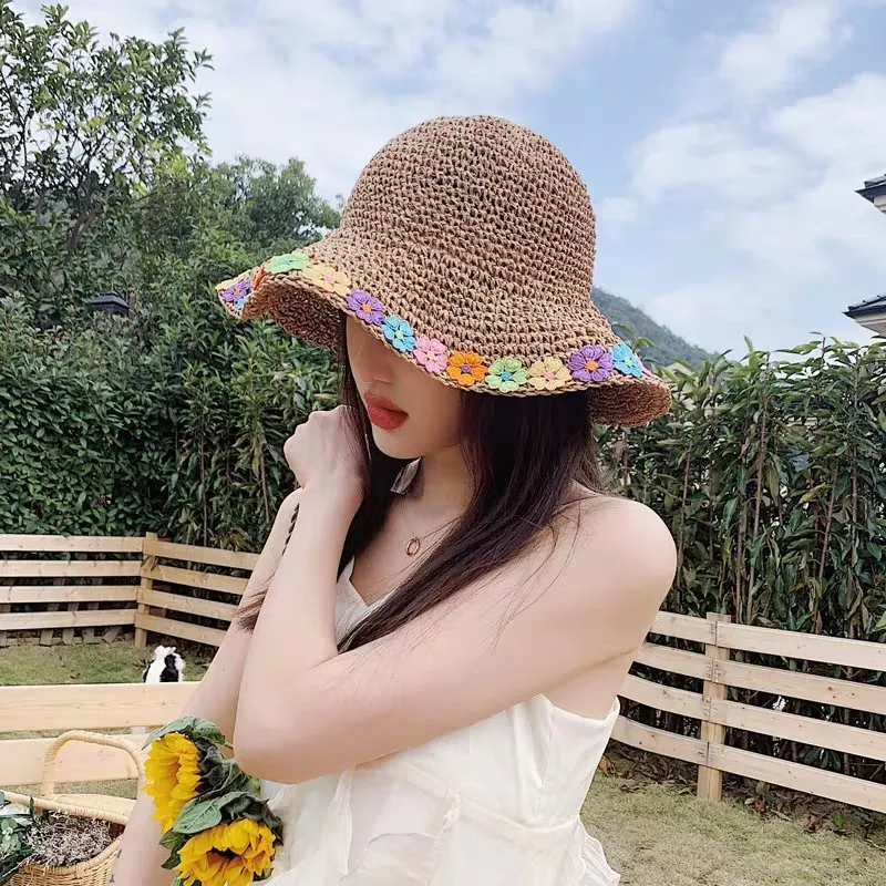 MITHAOL KUSC Straw Woven Bucket Hats Women's-12