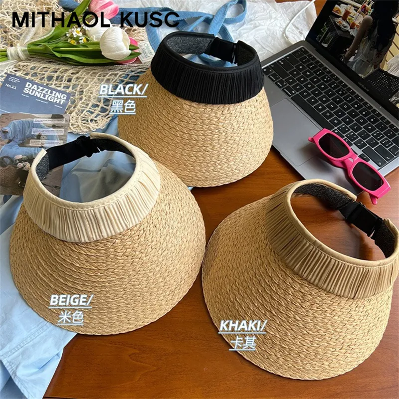 MITHAOL KUSC Straw Woven Hats & Caps Women's-3