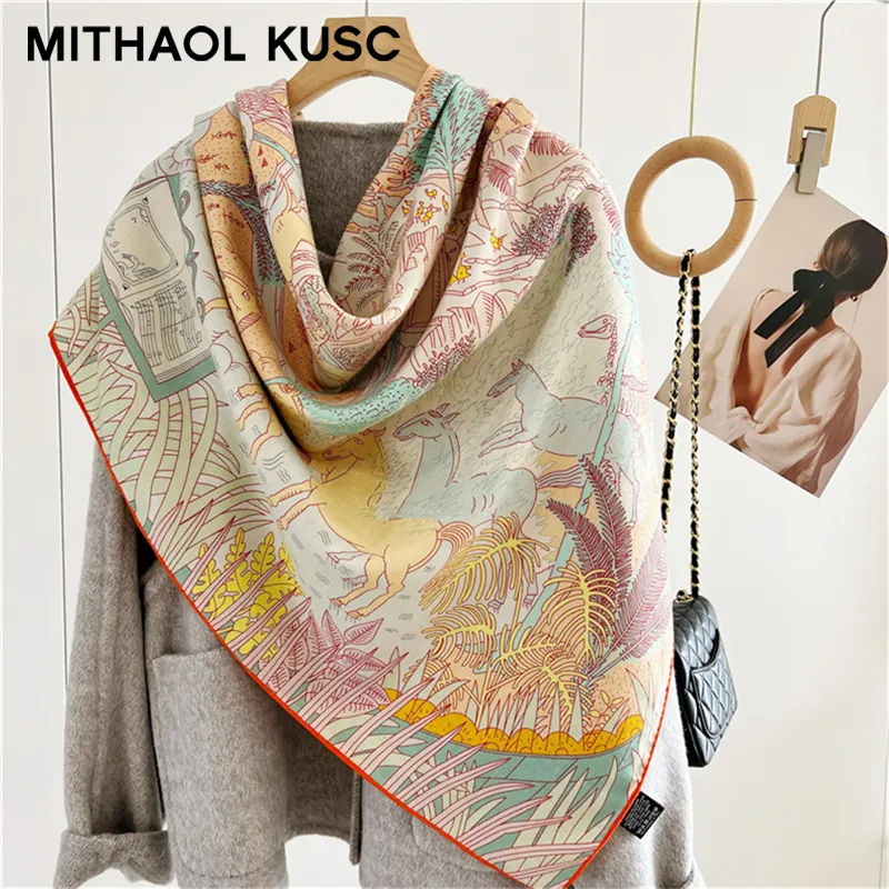 MITHAOL KUSC Silk Scarves Women's-14