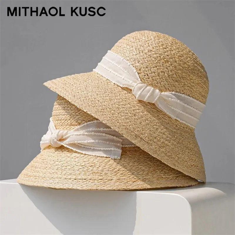 MITHAOL KUSC Raffia Bucket Hats Women's-4