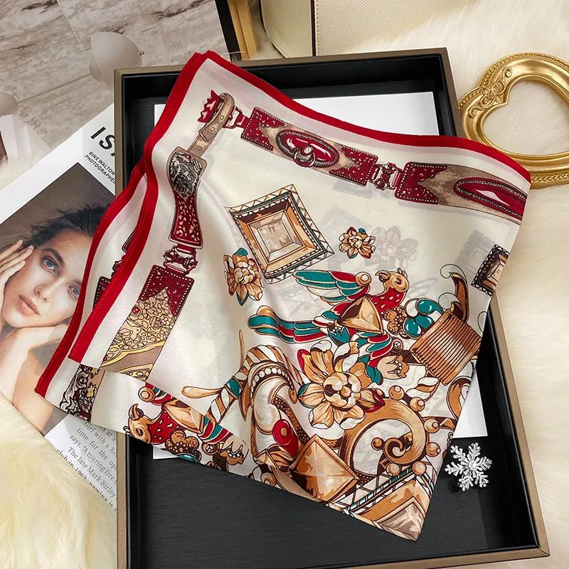 MITHAOL KUSC 100% Mulberry Silk Scarves Women's-6
